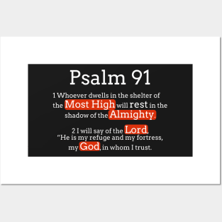 Psalm 91: 1-2 God protection verses Posters and Art
